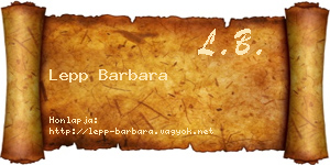 Lepp Barbara névjegykártya