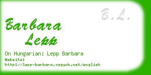 barbara lepp business card